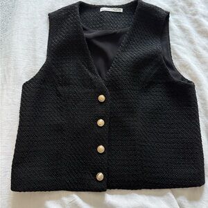 Abercrombie & Fitch Black Textured Vest